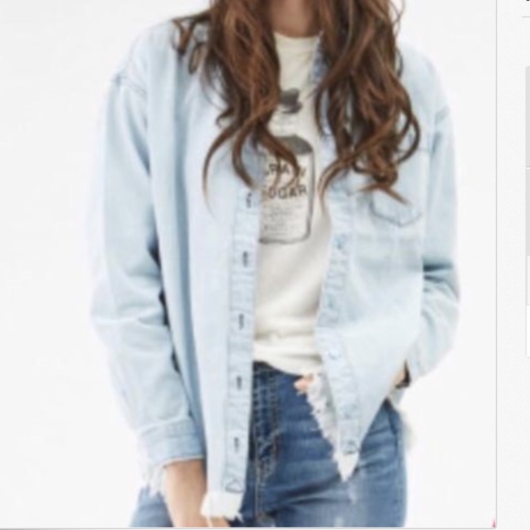 Moussy Jackets & Blazers - Moussy distressed denim blouse/jacket